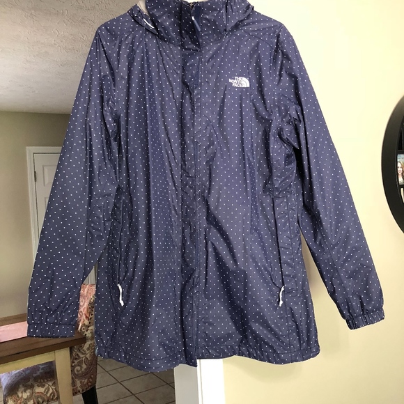 north face polka dot rain jacket